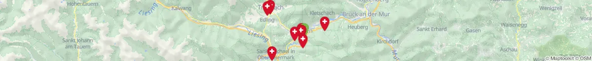 Kartenansicht für Apotheken-Notdienste in der Nähe von Trofaiach (Leoben, Steiermark)